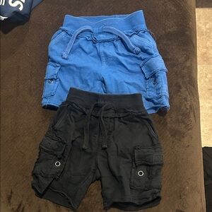 Mish Boys Kids Blue and Black Cargo Shorts